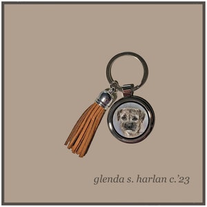 Border Terrier Key Ring Fine Art Drawing Key Chain Dog Lover Gift Dog Mom Gift Dog Dad Gift.