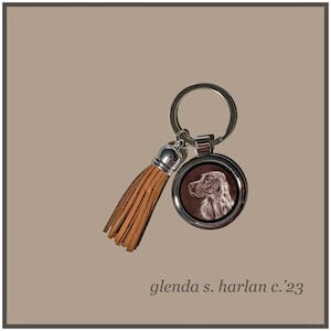 Irish Setter Key Ring Fine Art Drawing Key Chain Dog Lover Gift Dog Mom Gift.