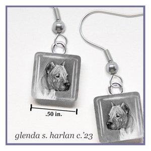 Dogo Argentino Fine Art Glass Earrings, Jewelry