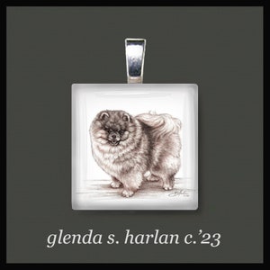 Pomeranian Dog Glass Pendant - Dog Art Jewelry, Dog Mom Gift, Pomeranian Art, Gift for Her, Dog Lover Gift