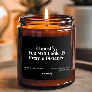 Fun Candle For 50th Birthday Party Decoration | 50th Birthday Candle 100% Soy | 50th Birthday Gift for Her, Best Friend, Mom | Fun Text Gift