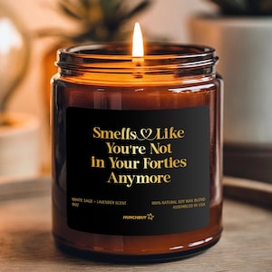 Funny 50th Birthday Candle For Women, Men | 50th Birthday Gift for Sister, Best Friend |  Smells Like You&#39;re Not In Your 40s Anymore Gift