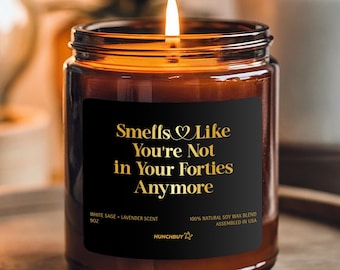 Funny 50th Birthday Candle For Women, Men | 50th Birthday Gift for Sister, Best Friend |  Smells Like You&#39;re Not In Your 40s Anymore Gift