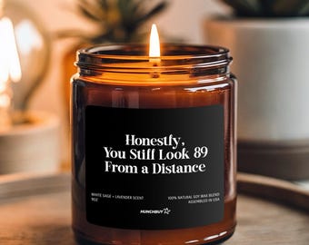 90th Birthday Candle Gift | Gift For Men, Women | Funny Birthday Mom, Grandma Gift For Her | Gag Gift Candle | Birthday Scented Candle