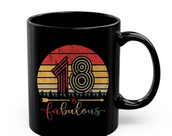 Taza de 18 cumpleaños para niña, regalo fabuloso para ella, taza personalizada para hija o mejor amiga, regalo divertido de 18 cumpleaños para ella