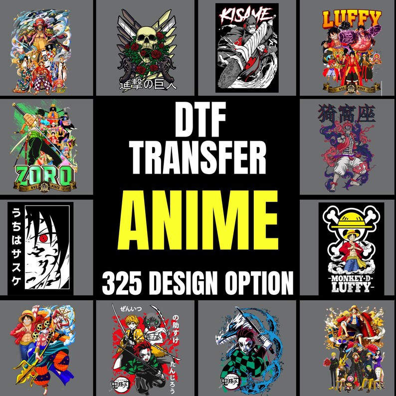 Anime DTF Transfer | Kawaii Anime Iron on Ready to Press | Cute ...