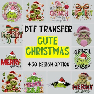 Funny Grinch Christmas DTF Transfer | Sassy Grinch Face Iron On Prints  for T-shirt | Cute Grinch Character Ready to Press
