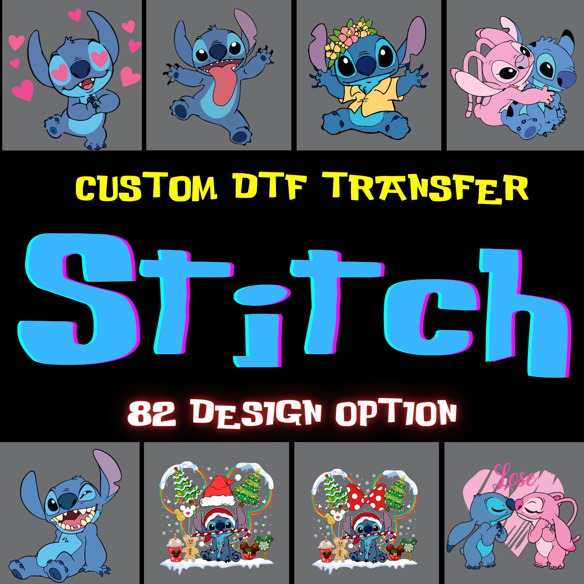 Stitch DTF Transfer, Cute Cartoon Alien Love Prints, DIY Ready to Press Designs, Kids and Couple Crafts iron on, Lilo & Stitch Heat Transfer