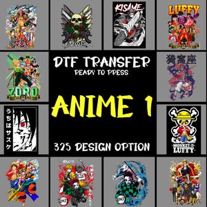 Anime DTF Transfer | Kawaii Anime Iron On Ready to Press | Cute Japanese Cartoon Design | Anime Style Heat Transfer