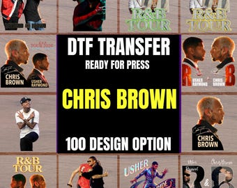 Chris Brown&Usher Concert Tour Dtf Heat Transfer, RB Hip Hop Rap Music  Iron On  Ready to Press, Chris Brown Celebrity Fan Gift Heat Press