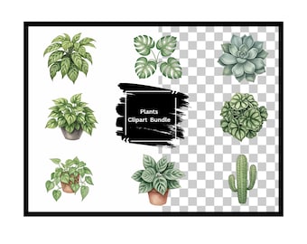Botanical Clipart: 30 PNG Plant & Foliage Graphics (Digital Download)