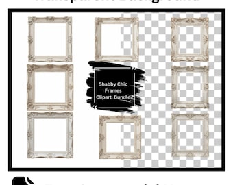 Shabby Chic Rahmen PNG: Vintage Bilderrahmen, Scrapbooking (Digitaler Download)