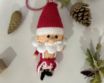 Crochet Santa Doll Ornament – Handmade Plush Christmas Decor (7 inch)