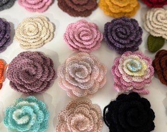 Handmade Crochet Flower Brooch Pin – Choose Your Color & Yarn, Perfect for Weddings, Gifts, Clothing Accessories, Bulk Orders Available