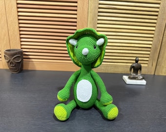 Handmade Crochet Triceratops Plush | Custom Dinosaur Toy
