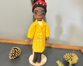 Amanda Gorman-Inspired Crochet Doll – Inauguration Poet, Inspiring Decor