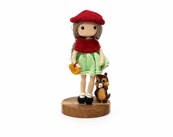 Crochet Cotton Yarn Doll  11" – Soft & Safe Toy for Kids, Eco-Friendly Gift