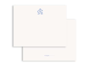 Interlocking Initials Personalized Notecards | Custom Notecards, Envelopes, Stationery Set