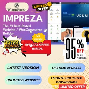 Tema WordPress Impreza 8.36.1 GPL – Design moderno, responsivo e atualizações vitalícias + 2 downloads ilimitados de bônus