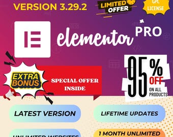 Elementor Pro 3.29.2 Ultima Versione GPL, Aggiornamenti a Vita + 2 Bonus Download Illimitati