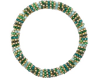 Nepalese glaskralenarmband [handgemaakt in Nepal] - Geluksbedel, cadeau, cadeau-armband, Nepal-armband, boho-armband, kralenarmband- [HY4]