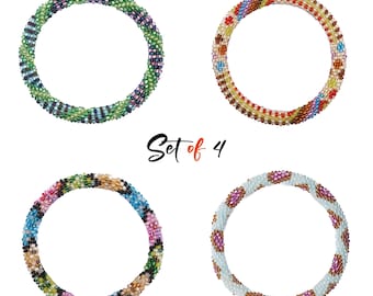 Pulsera Nepalesa - Pulsera Nepalesa Hecha a Mano - Pulsera de Abalorios - Pulsera Nepalesa de Cuentas de Semillas de Vidrio Hecha a Mano - Pulsera Multicolor con Conjunto de Verano