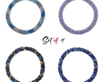 Pulsera de Nepal - Pulsera de cuentas de vidrio nepalíes hecha a mano - Pulsera de abalorios - Pulsera de Nepal con cuentas de semillas de vidrio hecha a mano - Pulsera con confeti
