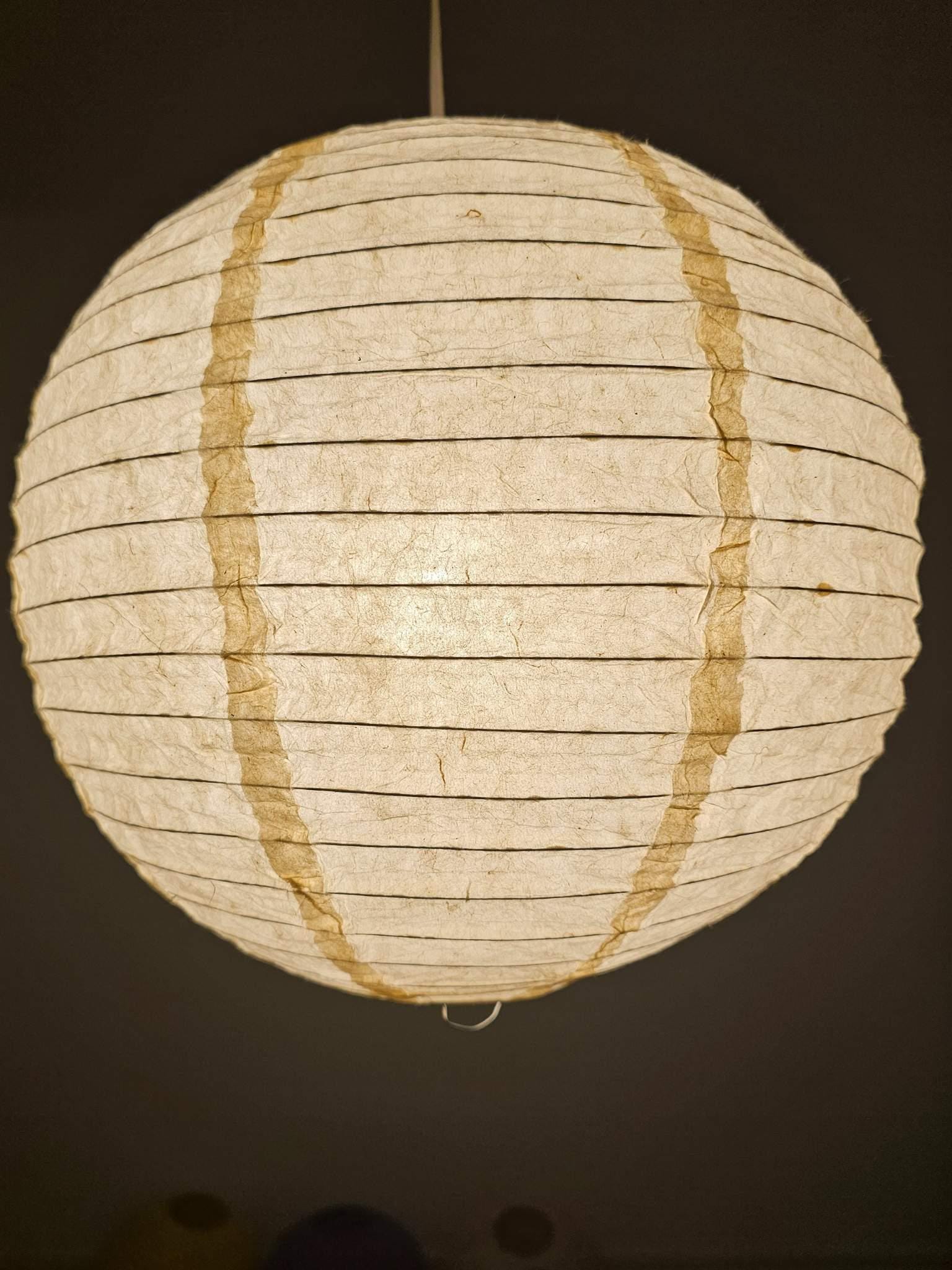 Round Paper Hanging Lamp, Lokta Paper Lampshade Karaman, Handmade Paper