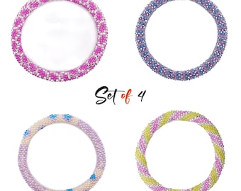 Pulsera Nepalesa - Pulsera Nepalesa Hecha a Mano - Pulsera de Abalorios - Pulsera Nepalesa de Cuentas de Semillas de Vidrio Hecha a Mano - Pulsera Multicolor con Conjunto de Amor