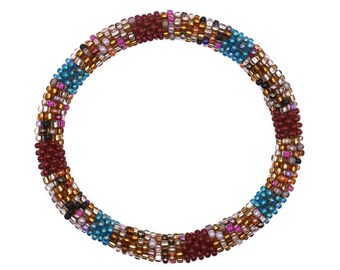 Nepalese glaskralenarmband [handgemaakt in Nepal] - Geluksbedel, cadeau, cadeau-armband, Nepal-armband, boho-armband, kralenarmband- [HY3]