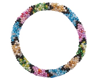 Nepalese glaskralenarmband | Handgemaakt in Nepal - Geluksbedel, Cadeau, Cadeau-armband, Nepal-armband, Boho-armband, Pride-armband [HY16]