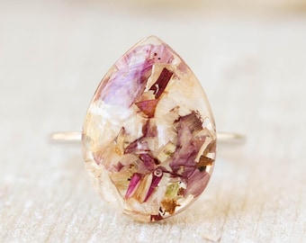 Anello con bouquet da sposa personalizzato, fiori da matrimonio conservati come ricordo