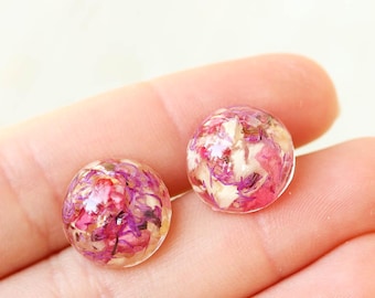 Custom Flower Bouquet Resin Earrings, Wedding Keepsake Gift for Bride