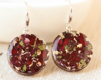 Custom Flower Memorial Earrings, Funeral Keepsake Jewelry, Sympathy Gift