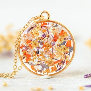Hochzeitsstrauß Erhaltungskette, individuelle Hochzeitsgeschenkideen für Braut, Konservierte Blumen Harz Halskette, Einzigartiger Brautstrauß Schmuck