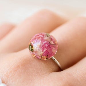 Personalized flower ring, Bridal Bouquet Preservation, Wedding flower preservation jewelry, Sterling silver ring, Unique gift idea for bride