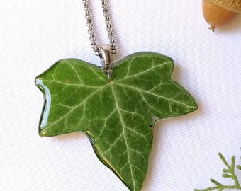 Real Ivy Leaf Necklace, Forest inspired Jewelry