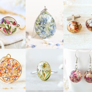 Custom Wedding Bouquet Keychain, Dried flower petals jewelry, Bridal Keepsake Gift image 14