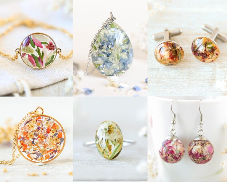 Custom Wedding Bouquet Keychain, Dried flower petals jewelry, Bridal Keepsake Gift image 14