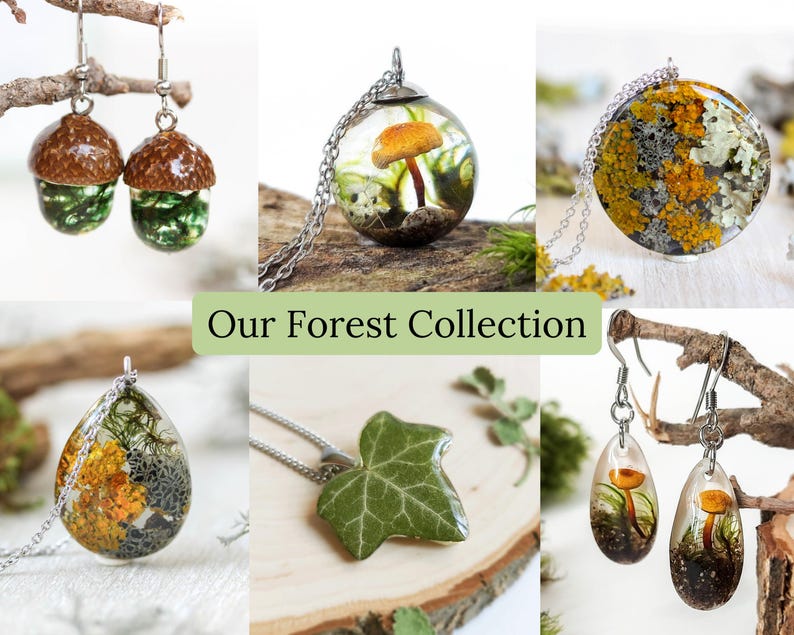 Forest Lichen Earrings: Botanical Moss Jewelry Inspired for Nature Lovers image 12