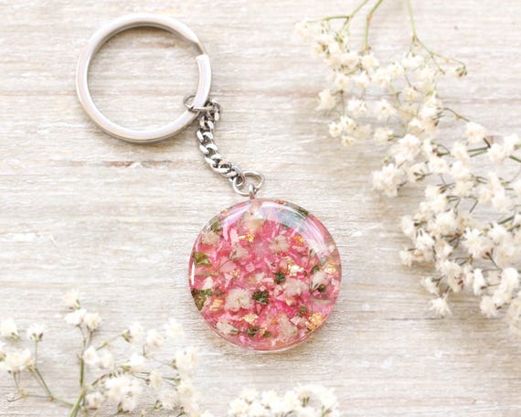 Custom Wedding Bouquet Keychain, Dried flower petals jewelry, Bridal Keepsake Gift