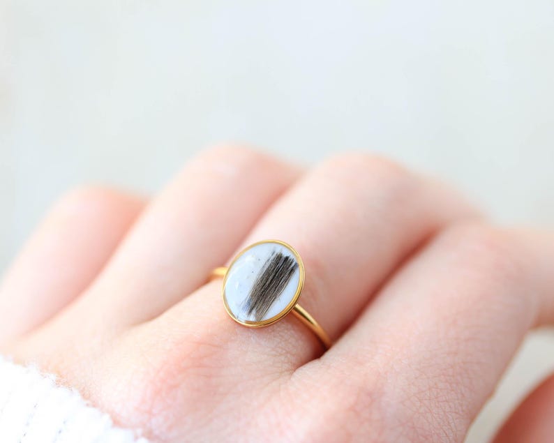 Hair and Ashes Keepsake Ring, Pet Memorial Jewelry, Pet Cremation Ring ...