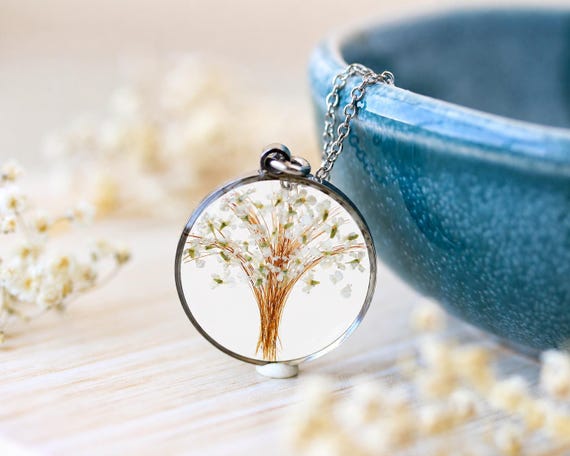 Breastmilk Pendant with Baby Hair: "Tree of Life", Custom Mother Necklace, Memory Gift Personalized