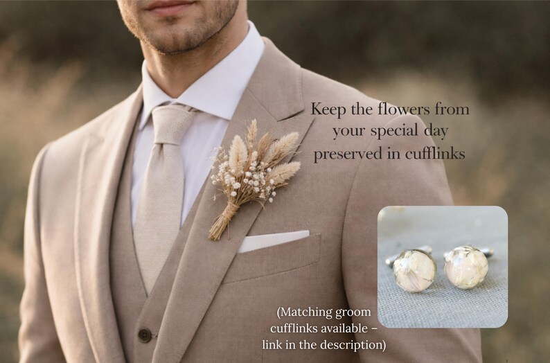 Custom Wedding Bouquet Keychain, Dried flower petals jewelry, Bridal Keepsake Gift image 9