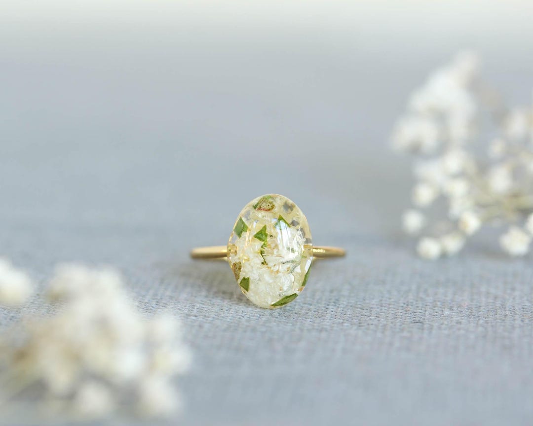 Preserved Wedding Bouquet Ring, Custom Gold Bridal Flower Keepsake Jewelry