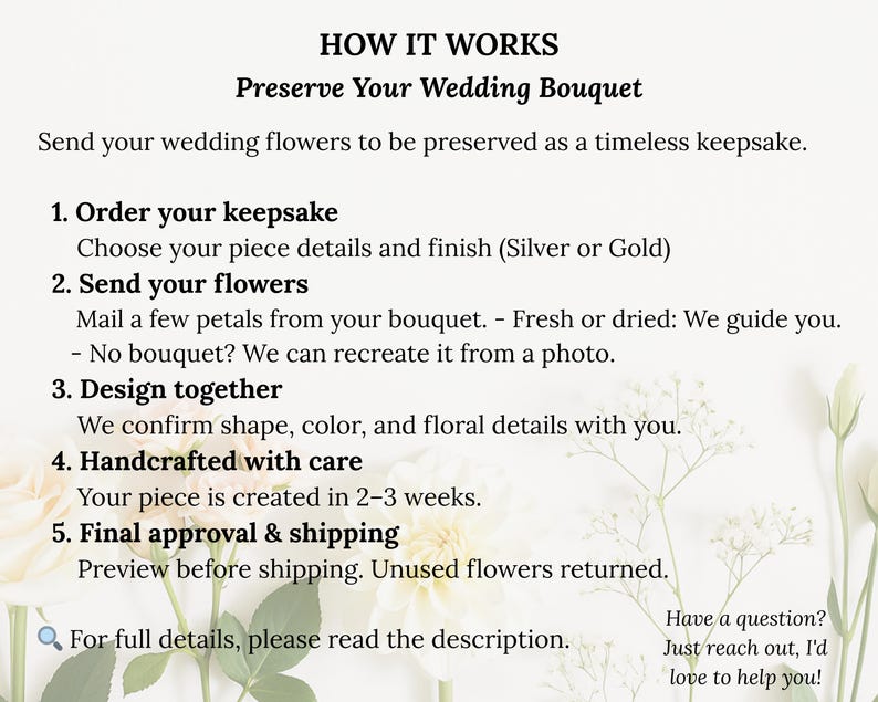 Custom Wedding Bouquet Keychain, Dried flower petals jewelry, Bridal Keepsake Gift image 10