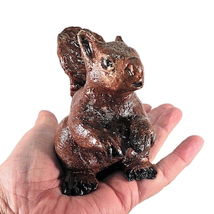 Squirrel Sculpture - Nutty Squirrel Figurine - Ceramic Squirrel - Handmade Squirrel