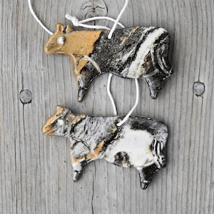COW Christmas Ornaments - Cow Ornaments  - Christmas Tree Decoration - Farm Decor