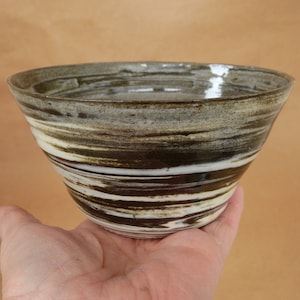 Striped Bowl - Black & White Striped Bowl - Ceramic Bowl -Noodle Bowl - Soup Bowl