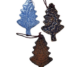 Christmas Tree Shape Ornament - Ceramic  - Holiday Decoration